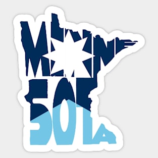 New Minnesota State Flag Typography Sticker